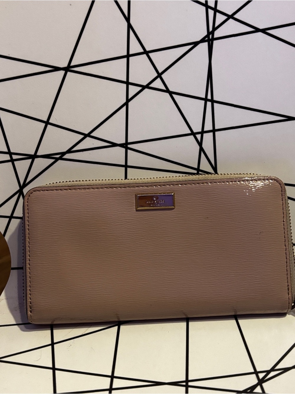 kate spade Blush Pink Patent Zip Wallet